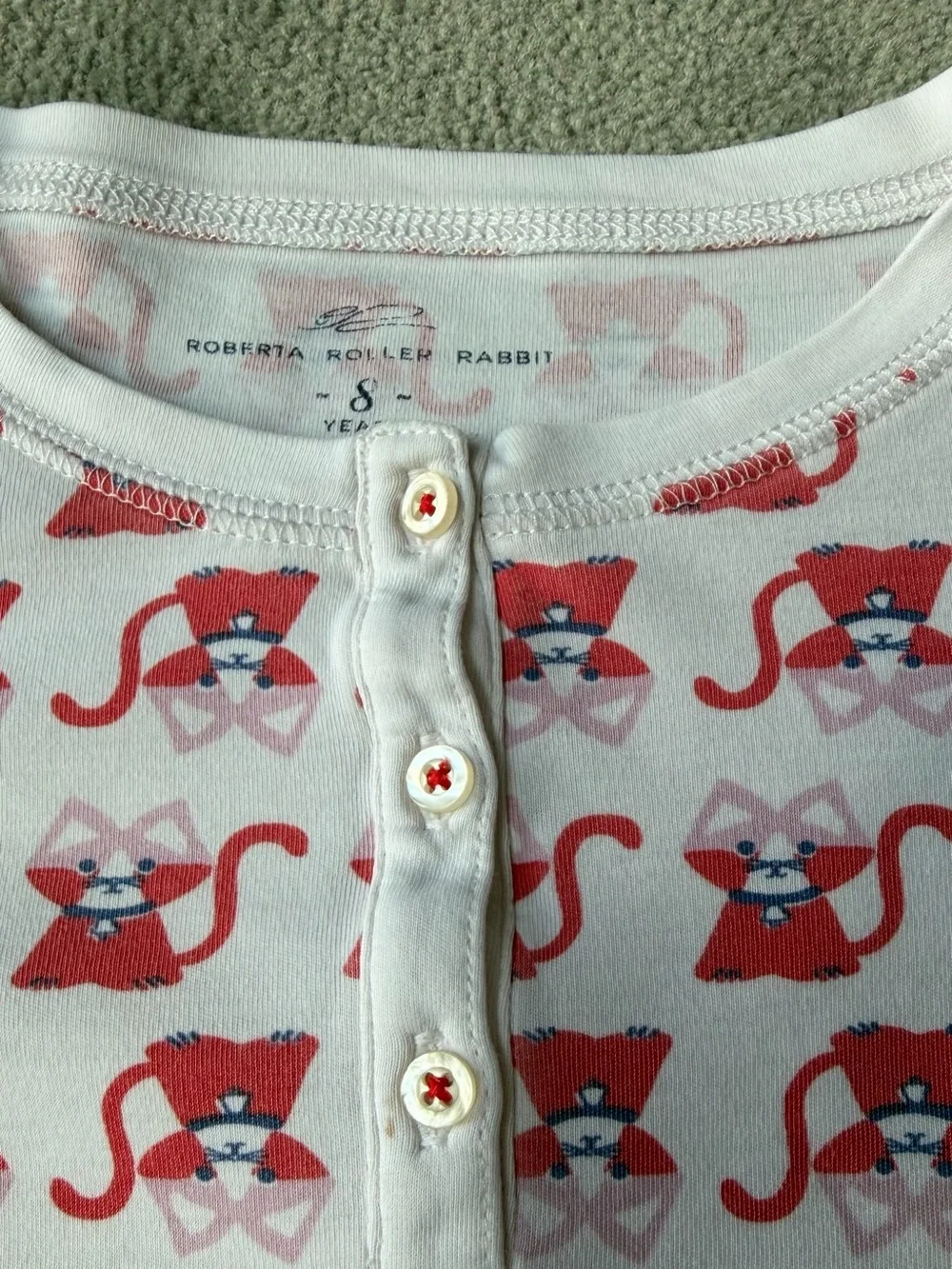 Roberta Roller Rabbit Pink & White Fox Print Kids Pajama Set